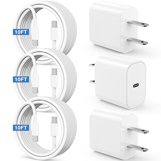  iPhone 17 15 16 Charger, 3-Pack 10Ft