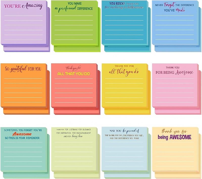 24 Pcs Appreciation Sticky Notes